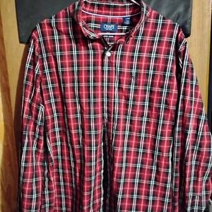 Chaps Red Plaid Button-Down Shirt